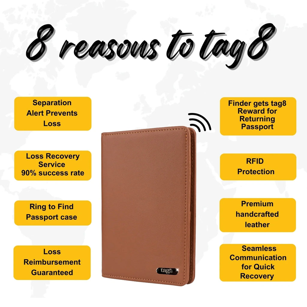 Dolphin Smart Leather Passport Tracker